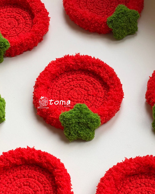 Mr. Fluffy Tomato — hand-made coaster & trinket dish
